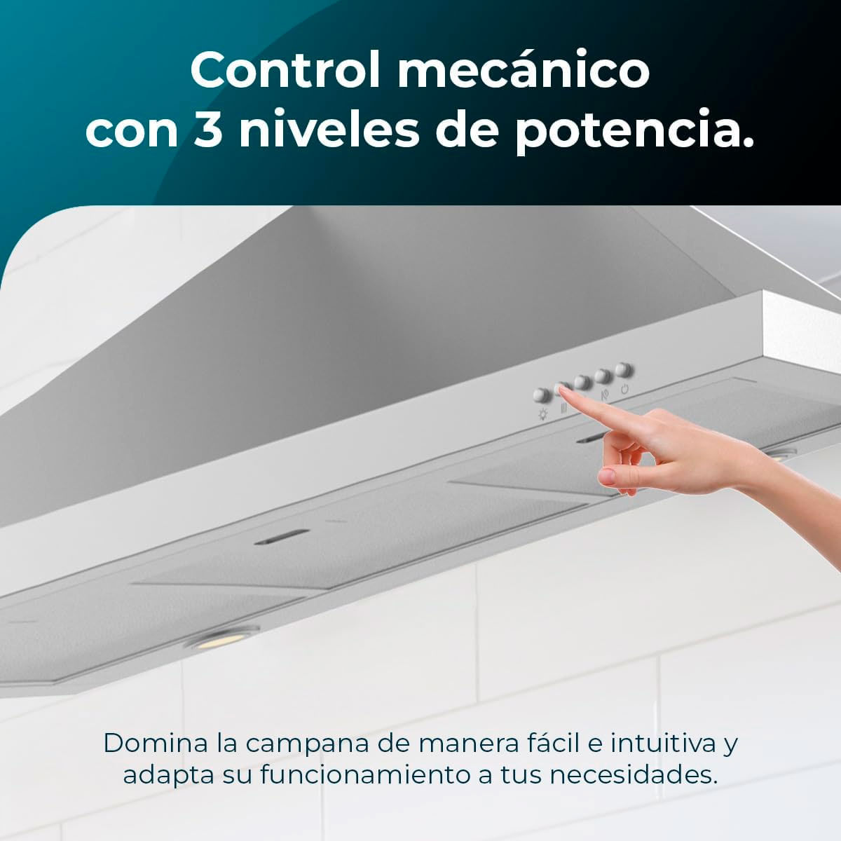 Campana piramidal Cecotec Bolero Flux PM 906500 Inox A 165W inox 90 cm 7