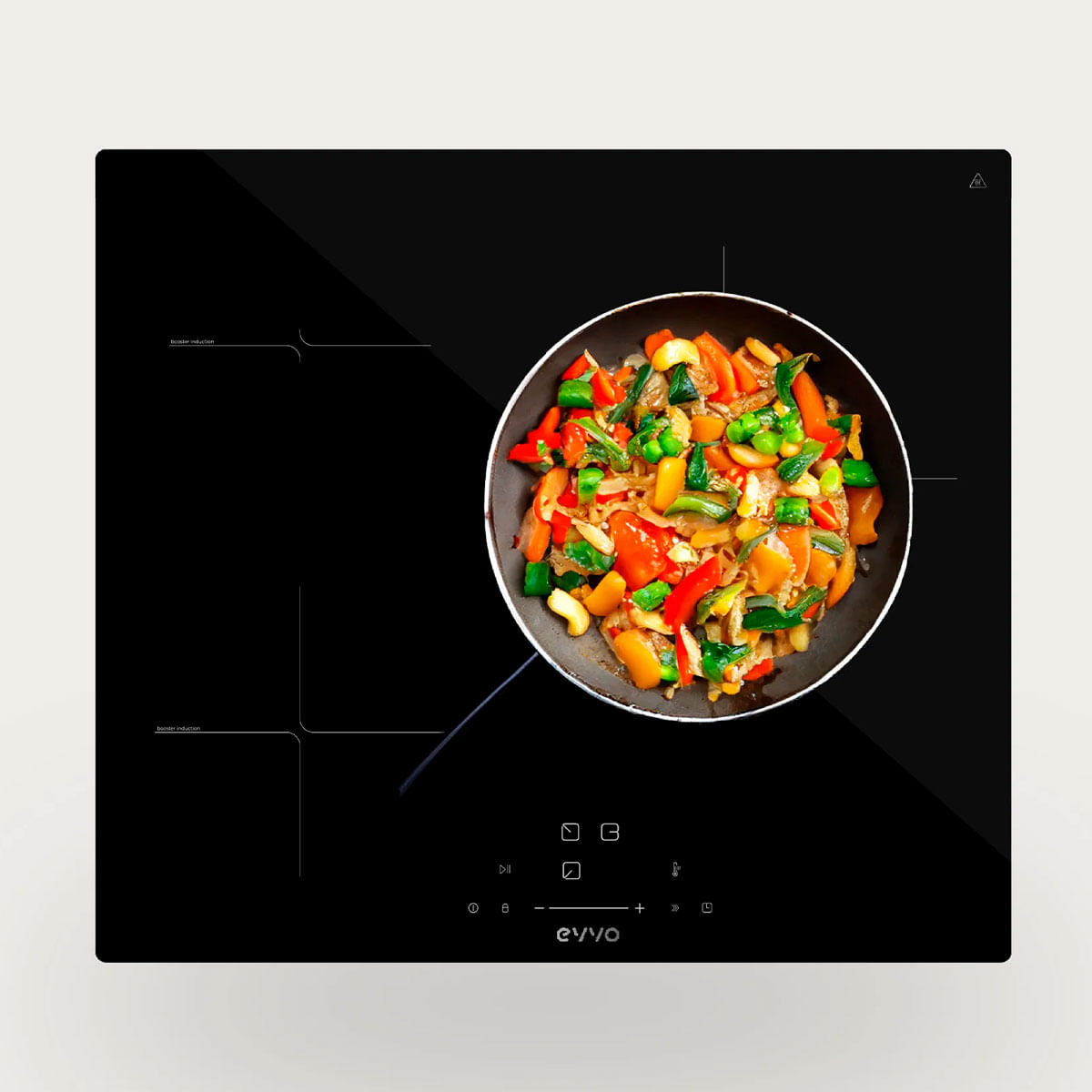 Placa de inducción Evvo V61 7700W 3 zonas negro 59 cm 2