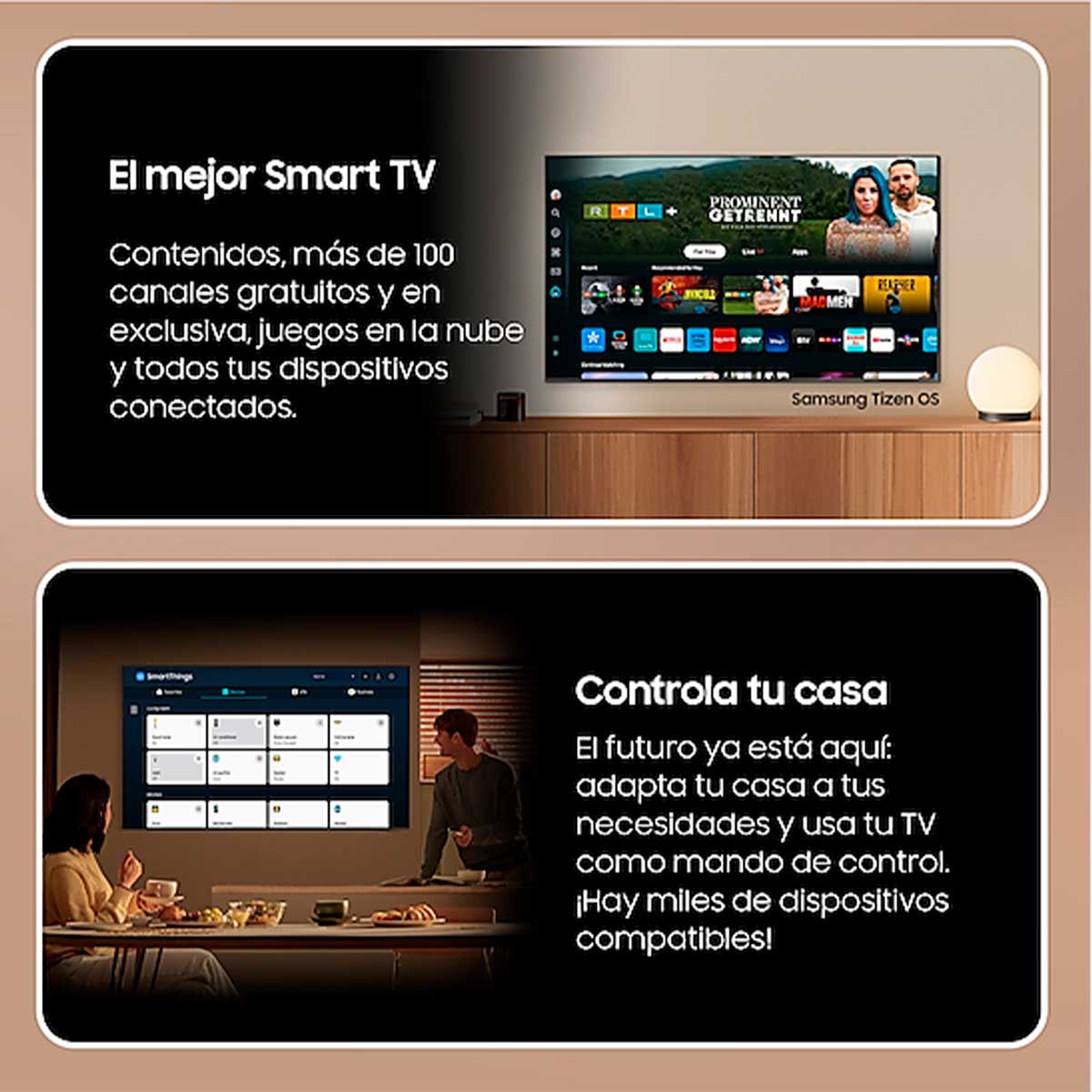 Televisor Smart TV Samsung Q64D 4K UHD QLED 55’’ Tizen E titan gray 3
