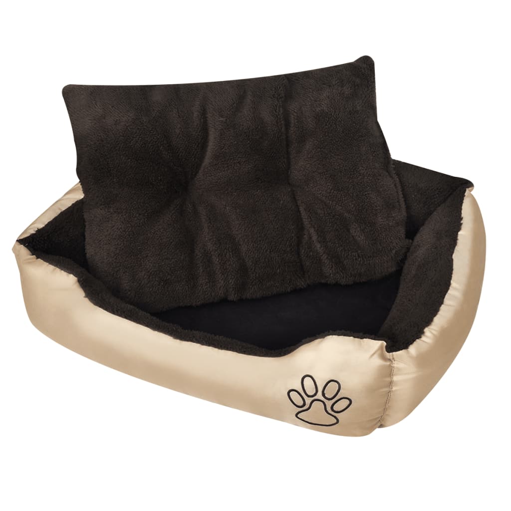 Cama para mascotas Booley tapizado tela Oxford marrón talla M