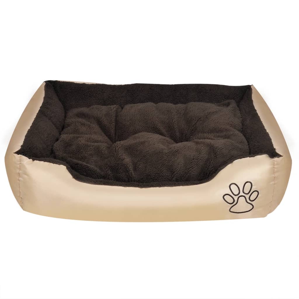 Cama para mascotas Booley tapizado tela Oxford marrón talla M