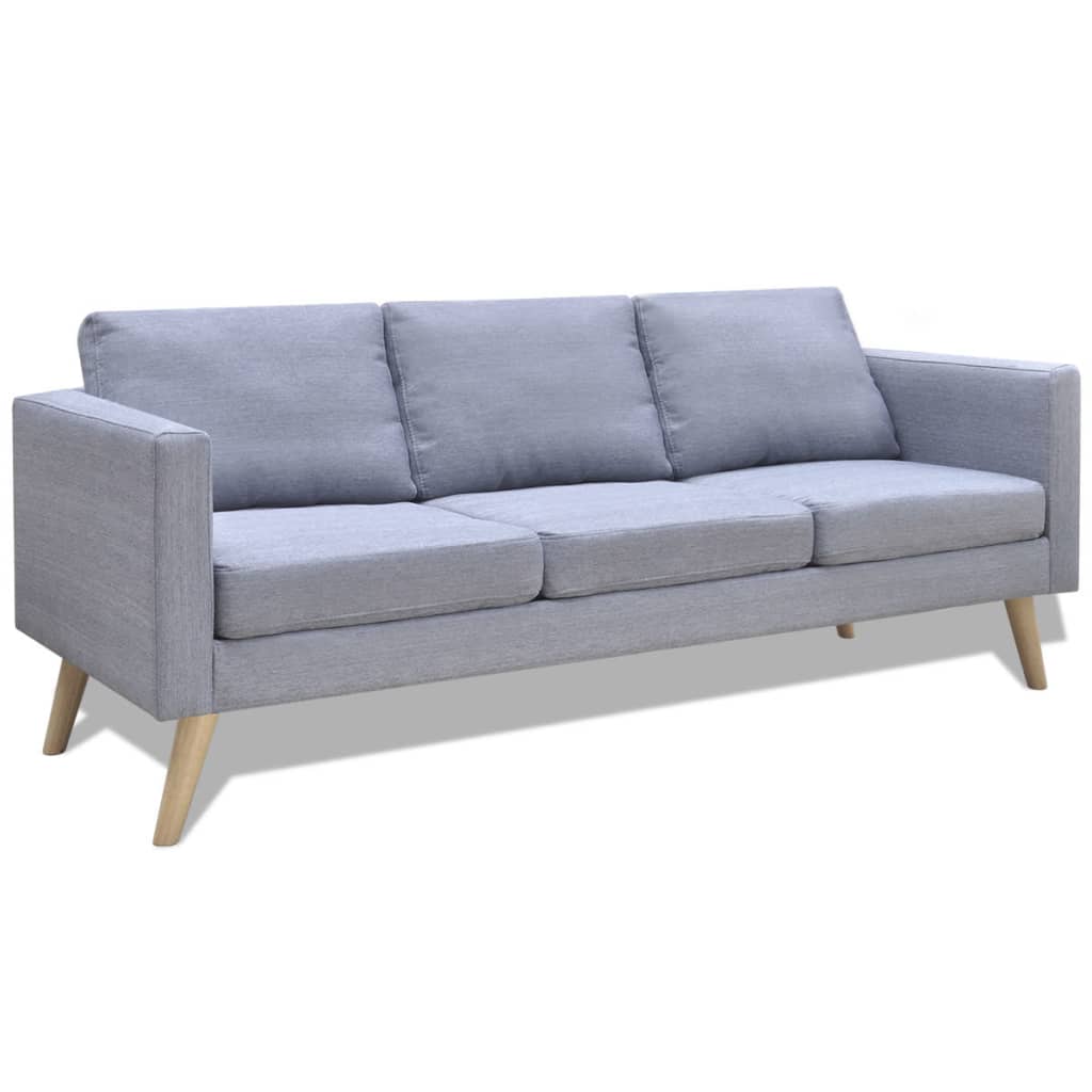 Sofá Forth 3 plazas tapizado de tela gris claro 73x168x70 cm