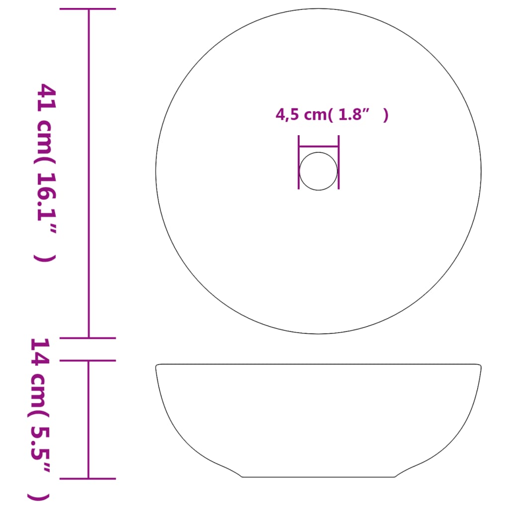 Lavabo sobre encimera Monnet cerámica blanco y azul Ø41x14 cm 6