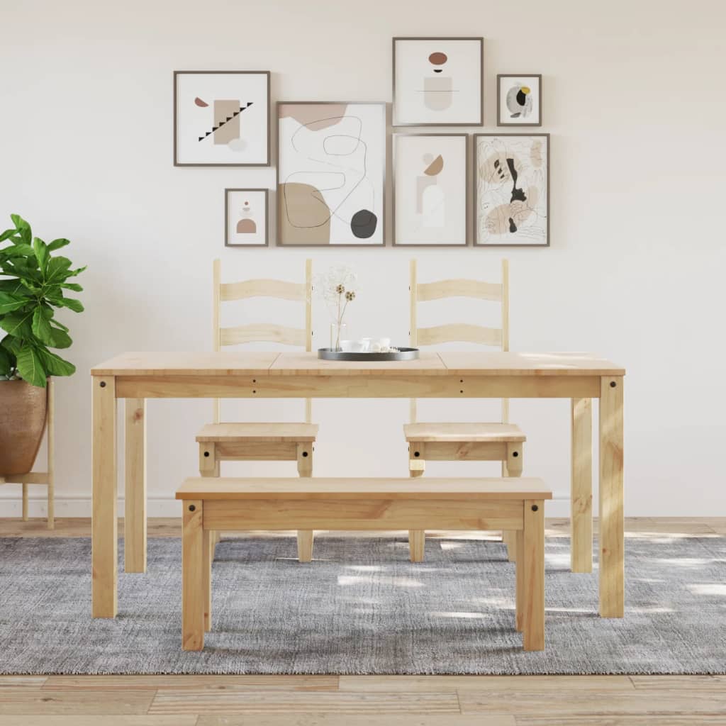 Mesa de comedor Panamá madera maciza de pino natural 75x160x80 cm