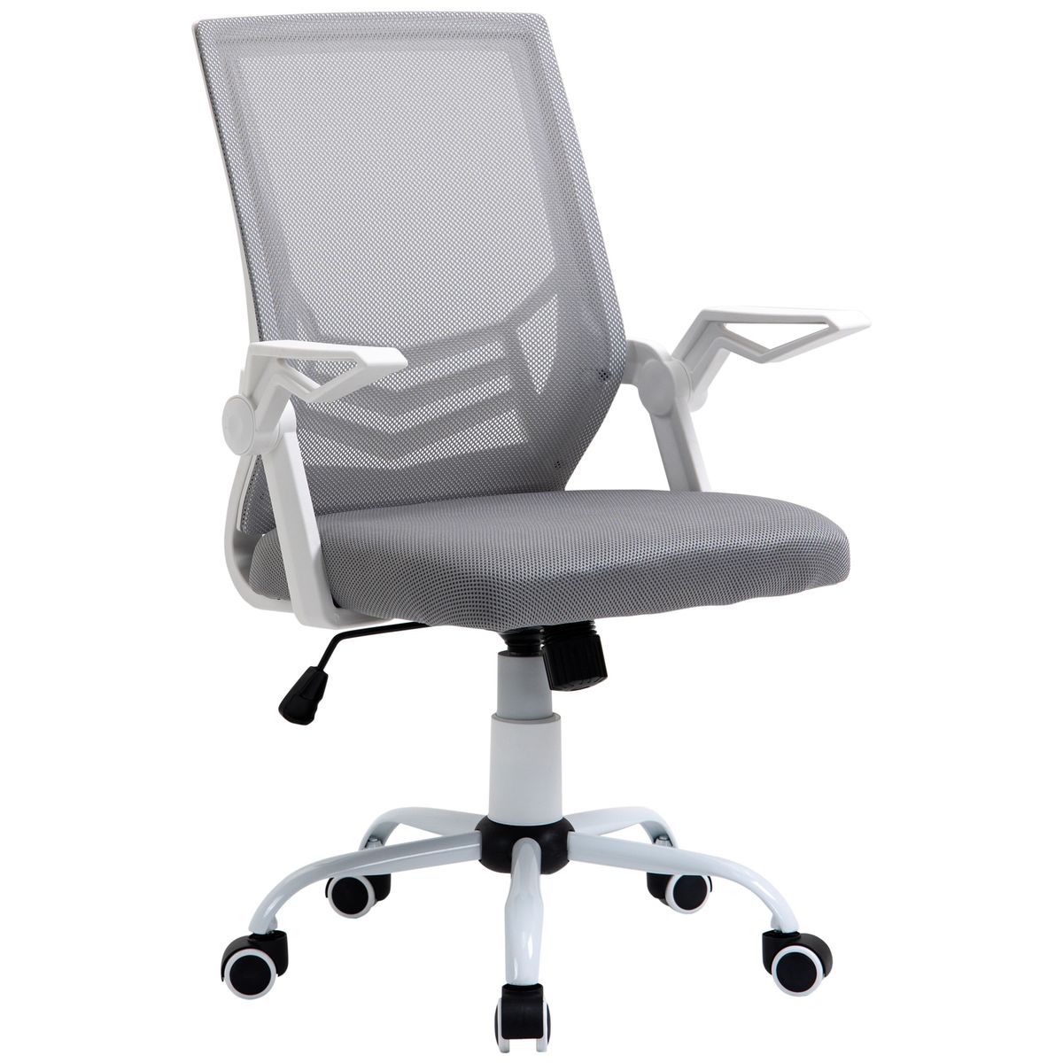 Silla de oficina Broome Vinsetto altura ajustable + reposabrazos abatible gris 94-104x62,5x55 cm