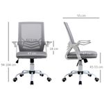 Silla de oficina Broome Vinsetto altura ajustable + reposabrazos abatible gris 94-104x62,5x55 cm