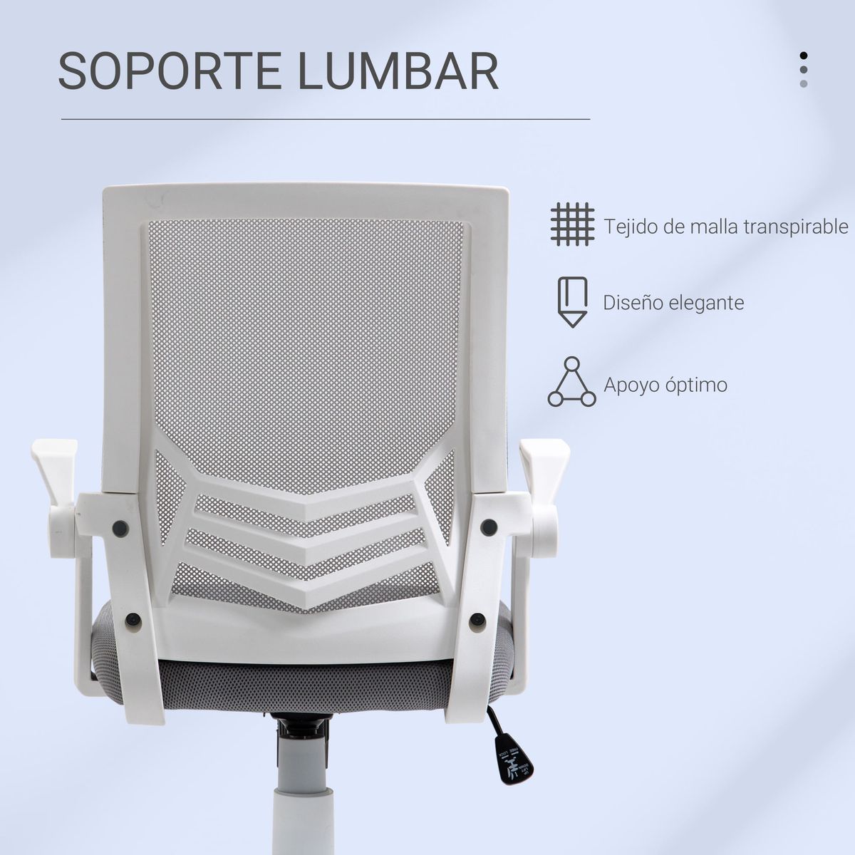 Silla de oficina Broome Vinsetto altura ajustable + reposabrazos abatible gris 94-104x62,5x55 cm