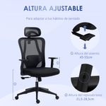 Silla de oficina Rider Vinsetto altura regulable negro 117-127x67x64 cm