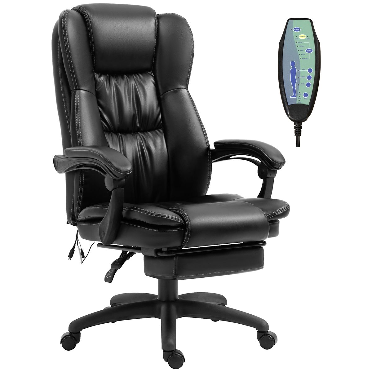 Silla de oficina Hof Vinsetto con masaje y control remoto negro 113-121x68,5x68,5 cm