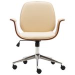 Silla de oficina Port altura ajustable con ruedas crema 80-88x69x56 cm