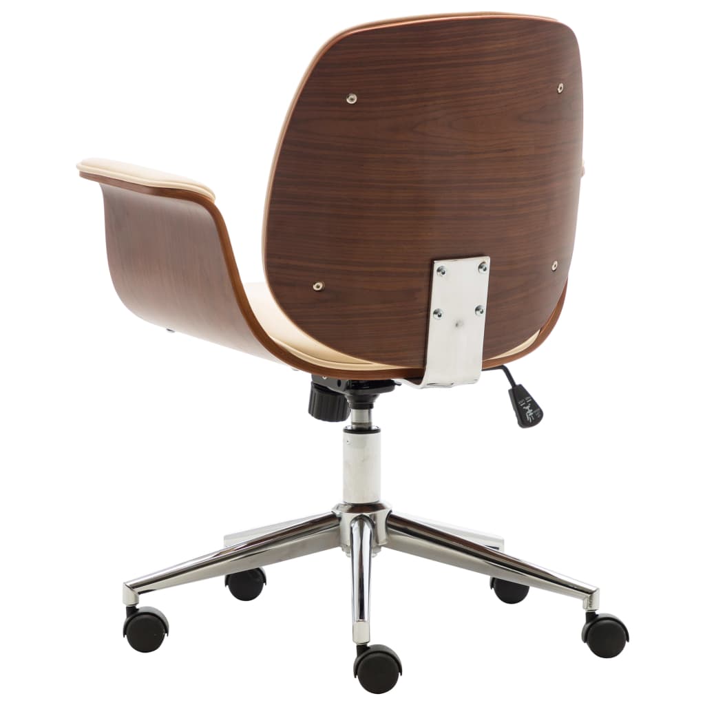 Silla de oficina Port altura ajustable con ruedas crema 80-88x69x56 cm