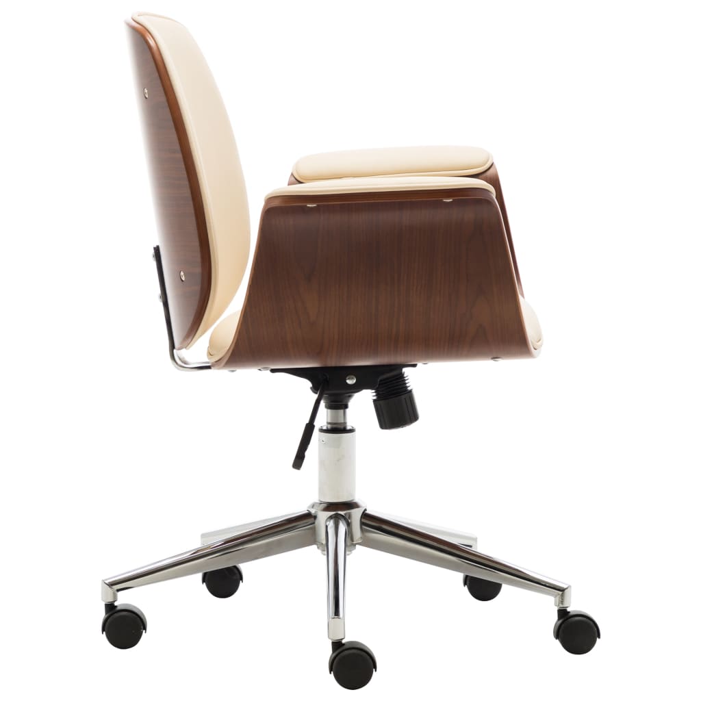Silla de oficina Port altura ajustable con ruedas crema 80-88x69x56 cm