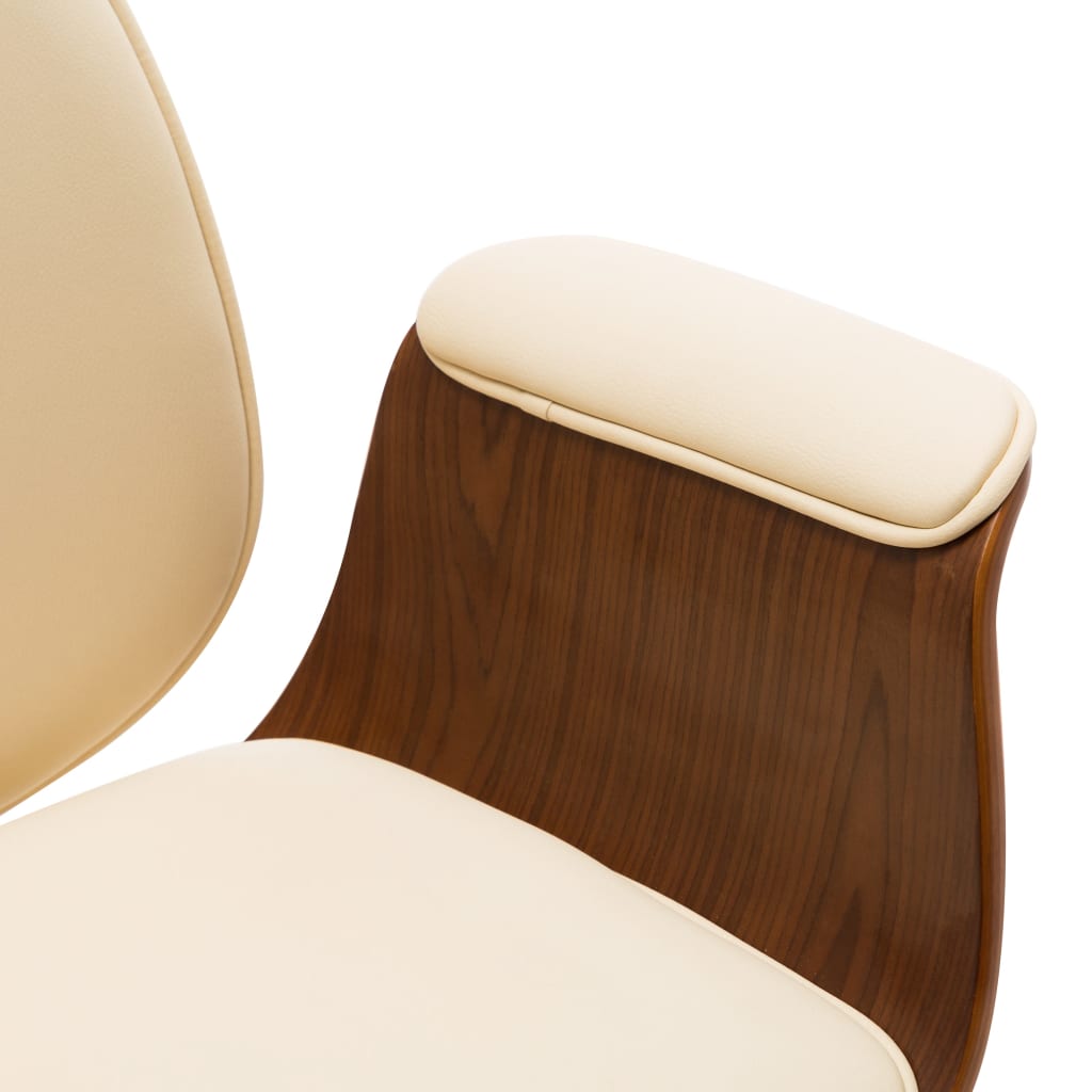 Silla de oficina Port altura ajustable con ruedas crema 80-88x69x56 cm