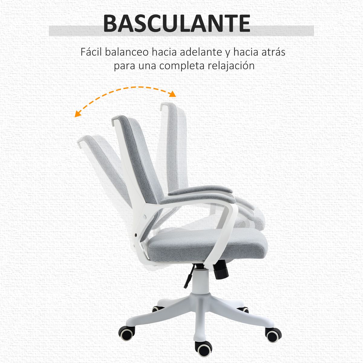 Silla de oficina Libra Vinsetto altura regulable gris 92-100x62x69 cm