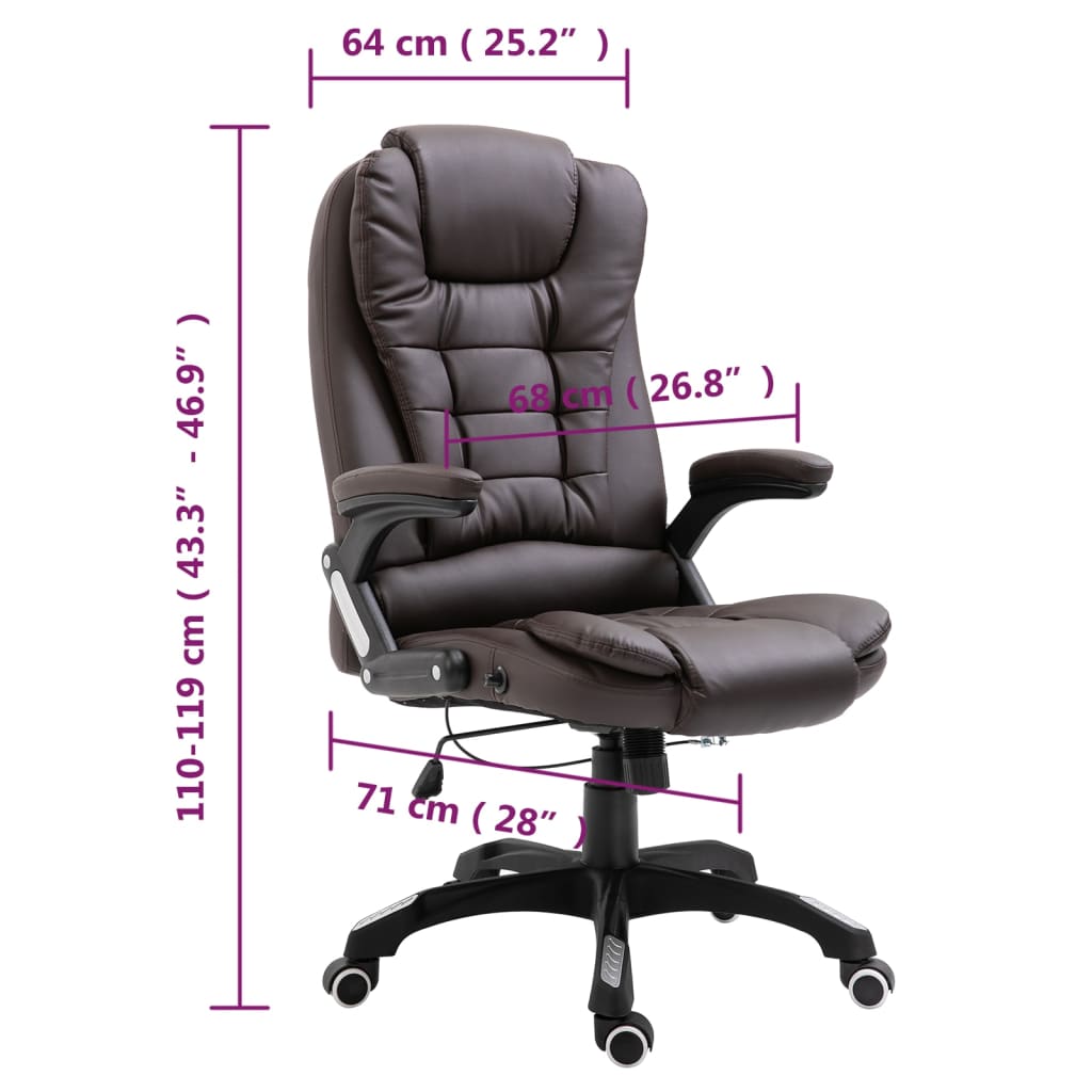 Silla de oficina Arpa altura ajustable marrón 110-119x68x71 cm