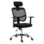 Silla de oficina Wark altura ajustable con reposacabezas negro 109-117x63x62 cm