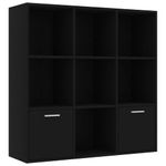 Estantería Fitz 7 compartimentos + 2 armarios negro 98x98x30 cm