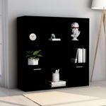 Estantería Fitz 7 compartimentos + 2 armarios negro 98x98x30 cm