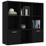 Estantería Fitz 7 compartimentos + 2 armarios negro 98x98x30 cm