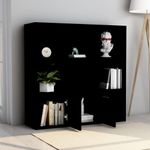 Estantería Fitz 7 compartimentos + 2 armarios negro 98x98x30 cm
