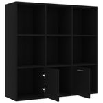 Estantería Fitz 7 compartimentos + 2 armarios negro 98x98x30 cm