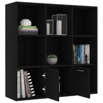 Estantería Fitz 7 compartimentos + 2 armarios negro 98x98x30 cm