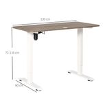 Escritorio eléctrico Eydon Vinsetto altura ajustable blanco 72-116x120x60 cm