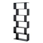 Estantería Valley Homcom 6 estantes negro 192x80x23 cm