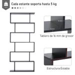 Estantería Valley Homcom 6 estantes negro 192x80x23 cm