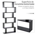 Estantería Valley Homcom 6 estantes negro 192x80x23 cm