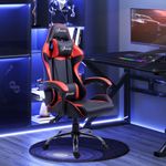 Silla Coyote gaming Vinsetto altura ajustable con cojín lumbar rojo 122-130x63x67 cm