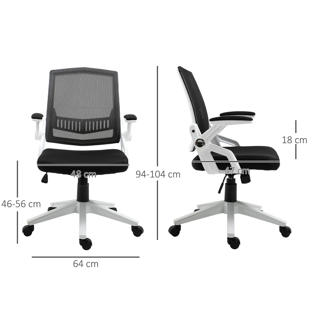 Silla de oficina Samdo Vinsetto con reposabrazos altura ajustable negro 94-104x61x61 cm