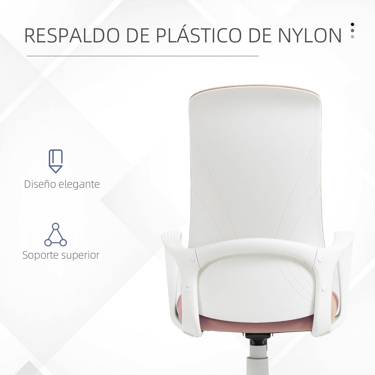 Silla de oficina Warton Vinsetto altura ajustable baculante rosa 110-119,5x62x56 cm