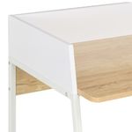Escritorio Lira con borde alto roble/blanco 88x90x60 cm