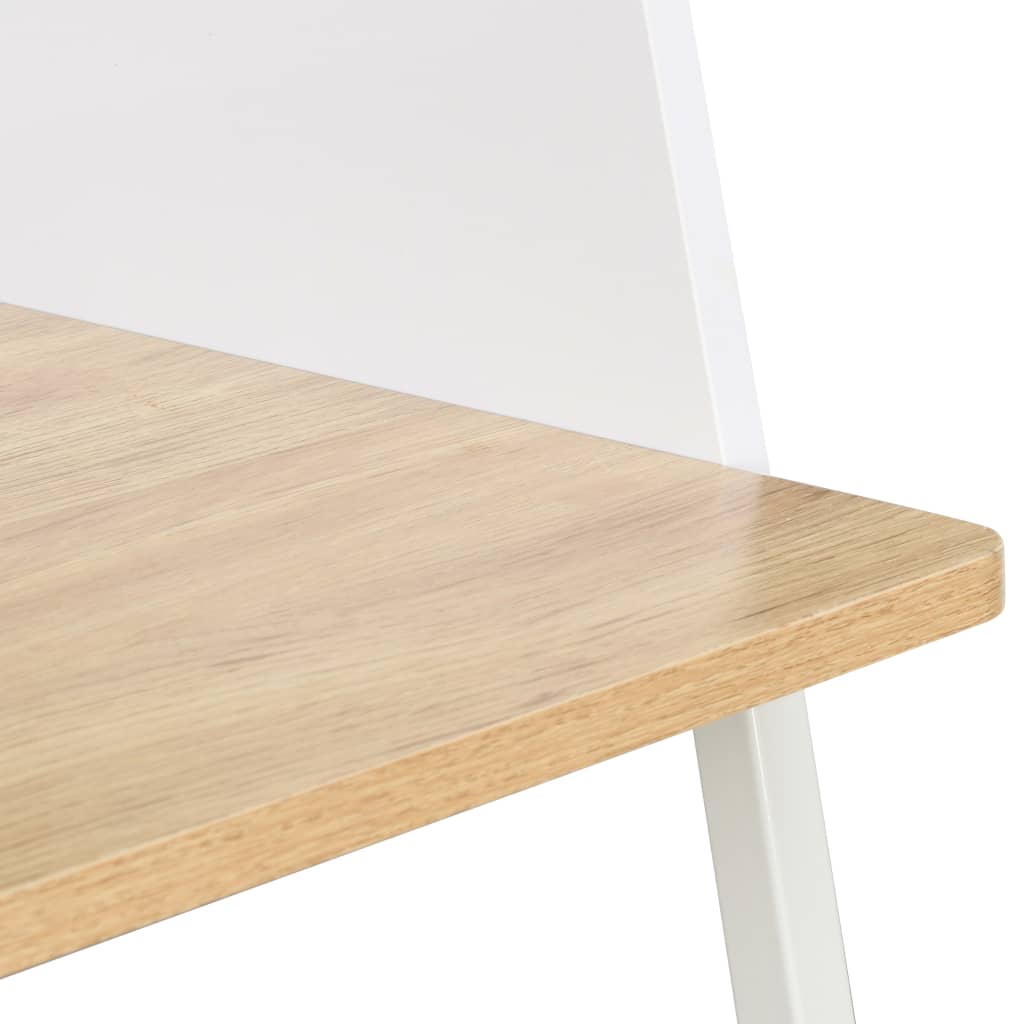 Escritorio Lira con borde alto roble/blanco 88x90x60 cm