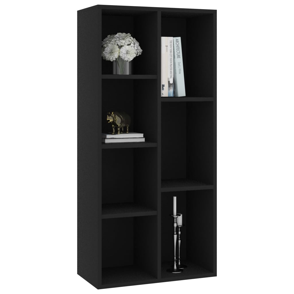 Estantería Lawer 7 compartimentos negro 106x50x25 cm