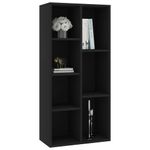 Estantería Lawer 7 compartimentos negro 106x50x25 cm