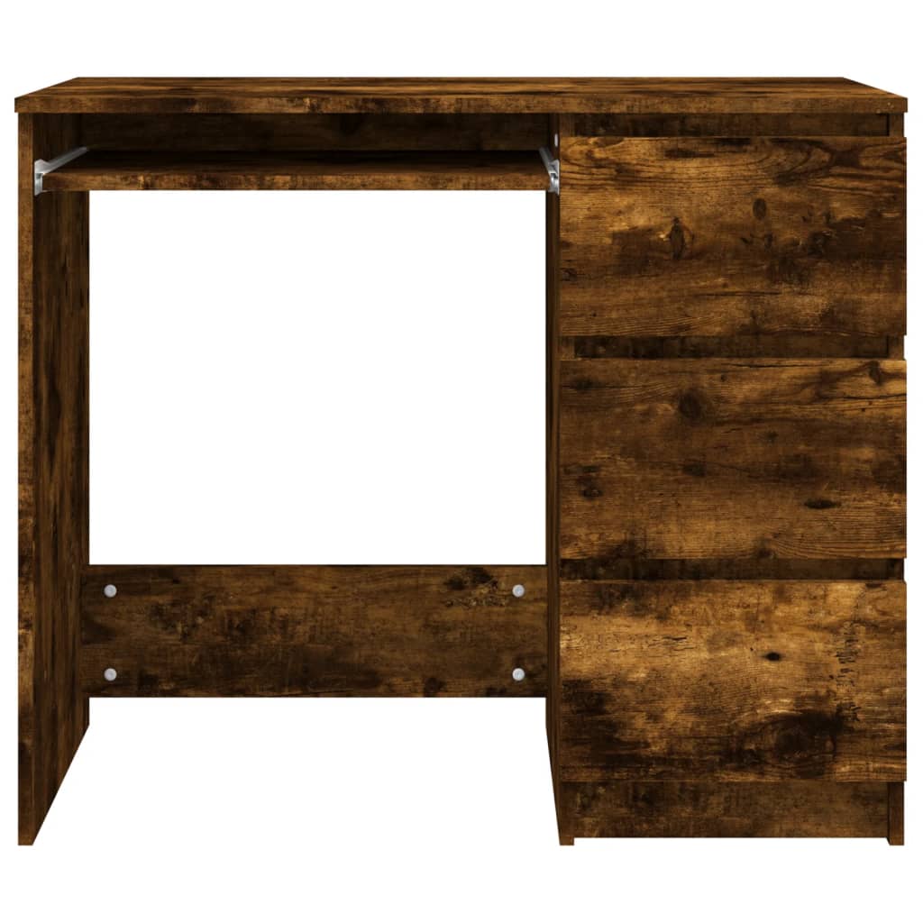 Escritorio Darú 3 cajones + compartimento teclado roble oscuro 76x90x45 cm