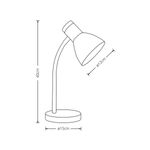 Flexo Argos Bel Air diseño nórdico negro/madera Ø15x42 cm medidas