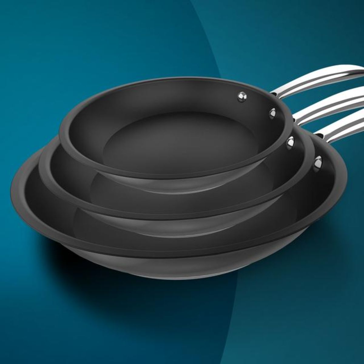 Set-de-3-sartenes-Cecotec-Polka-Classy-20-24-28-Bucket-Steel-acero-inoxidable-negro-Ø20-Ø24-Ø28-cm-animada