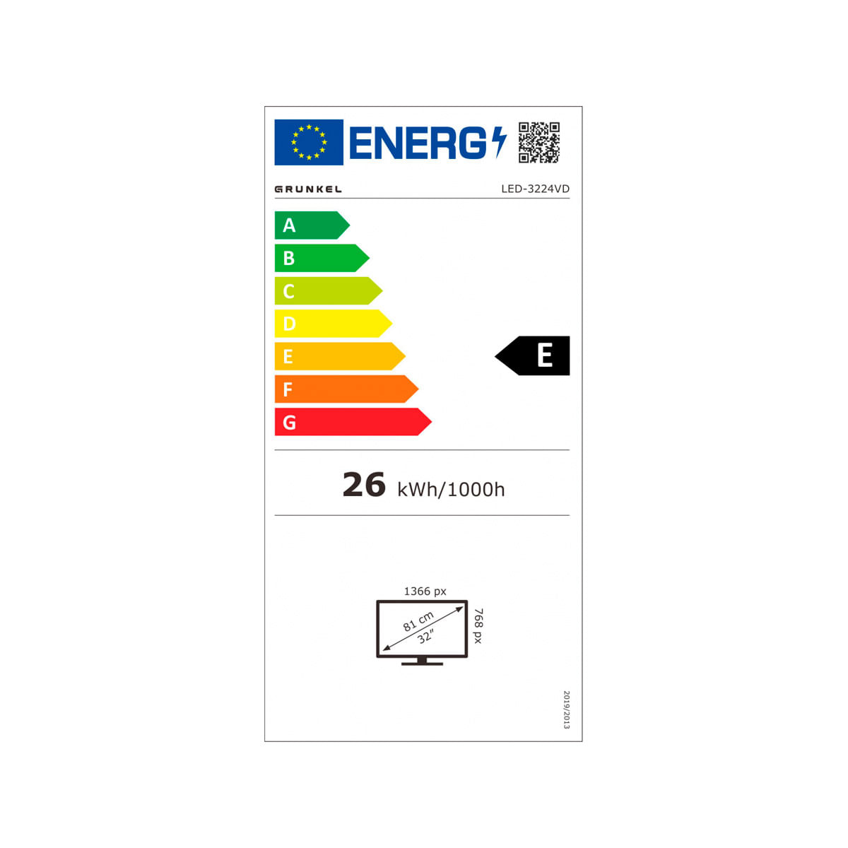 Televisor-Smart-TV-Grunkel-LED-4024D-42’’-Full-HD-VIDAA-negro-etiqueta-energetica