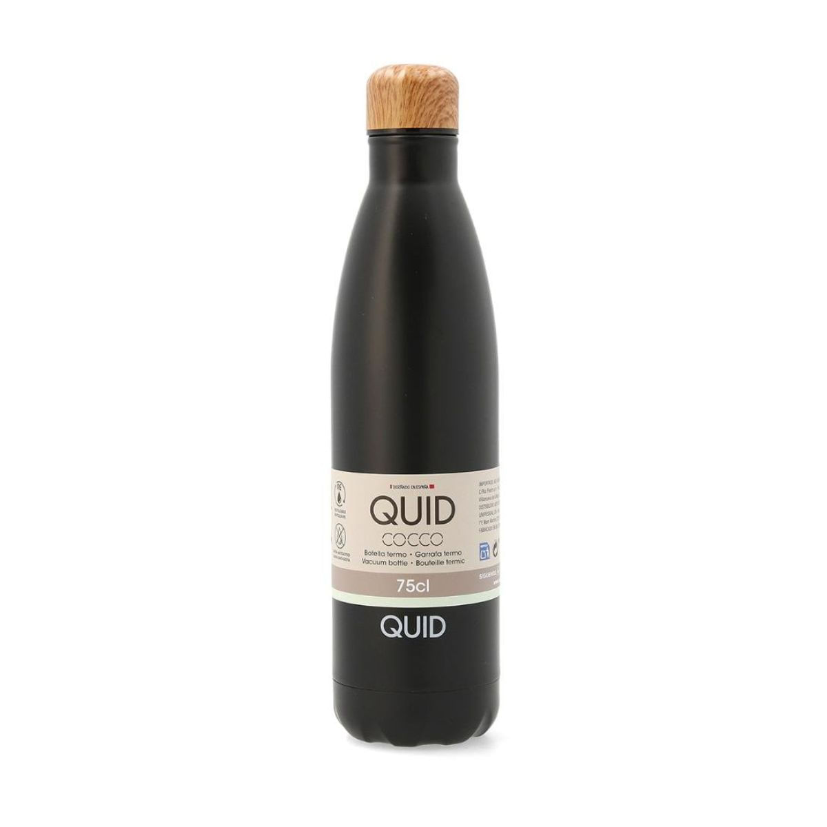 Botella-termica-Cocco-Quid-acero-inoxidable-negro-750-ml-etiqueta