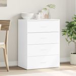 Aparador Eliss 4 cajones blanco 80x60x39 cm