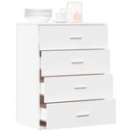 Aparador Eliss 4 cajones blanco 80x60x39 cm