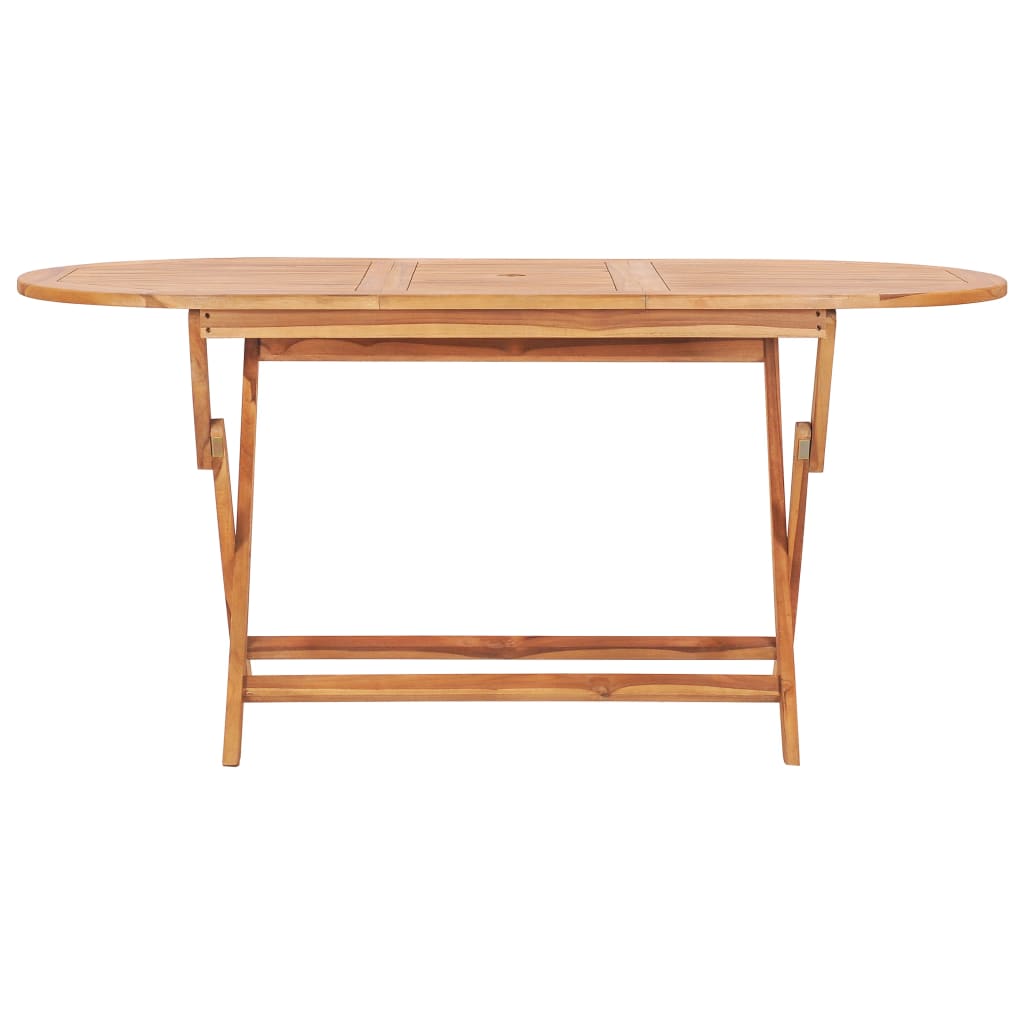 Mesa de exterior Asted plegable madera de teca natural 75x160x80 cm