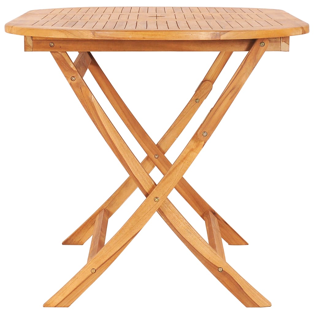 Mesa de exterior Asted plegable madera de teca natural 75x160x80 cm
