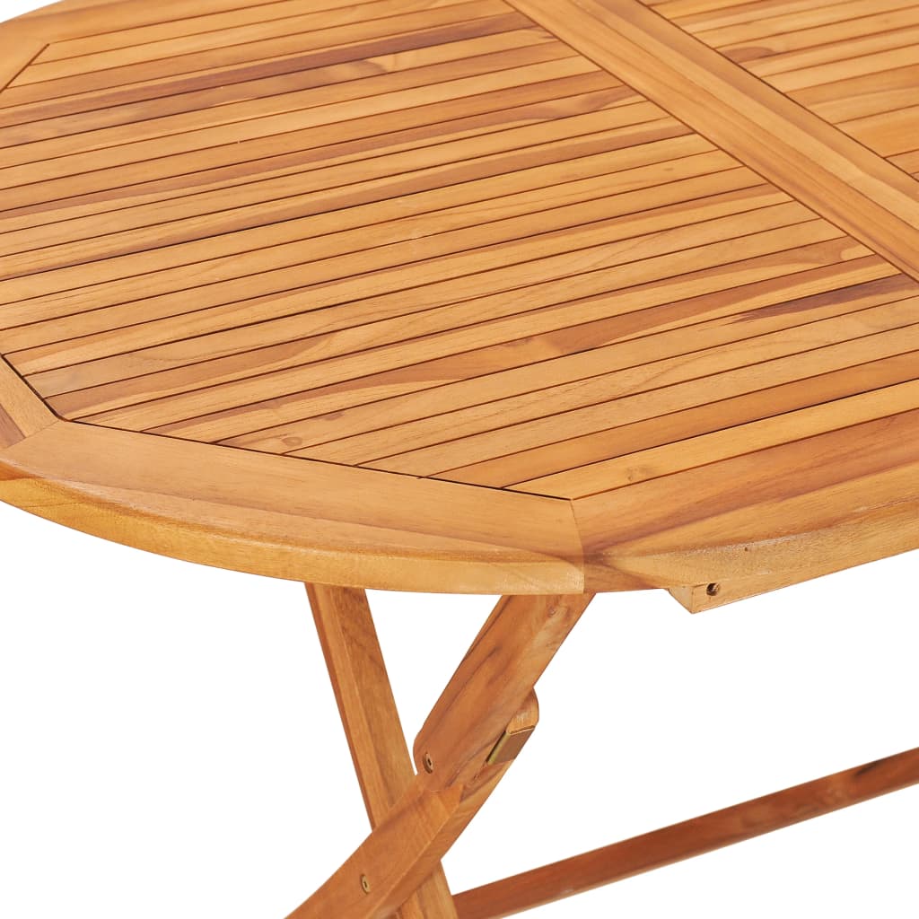 Mesa de exterior Asted plegable madera de teca natural 75x160x80 cm