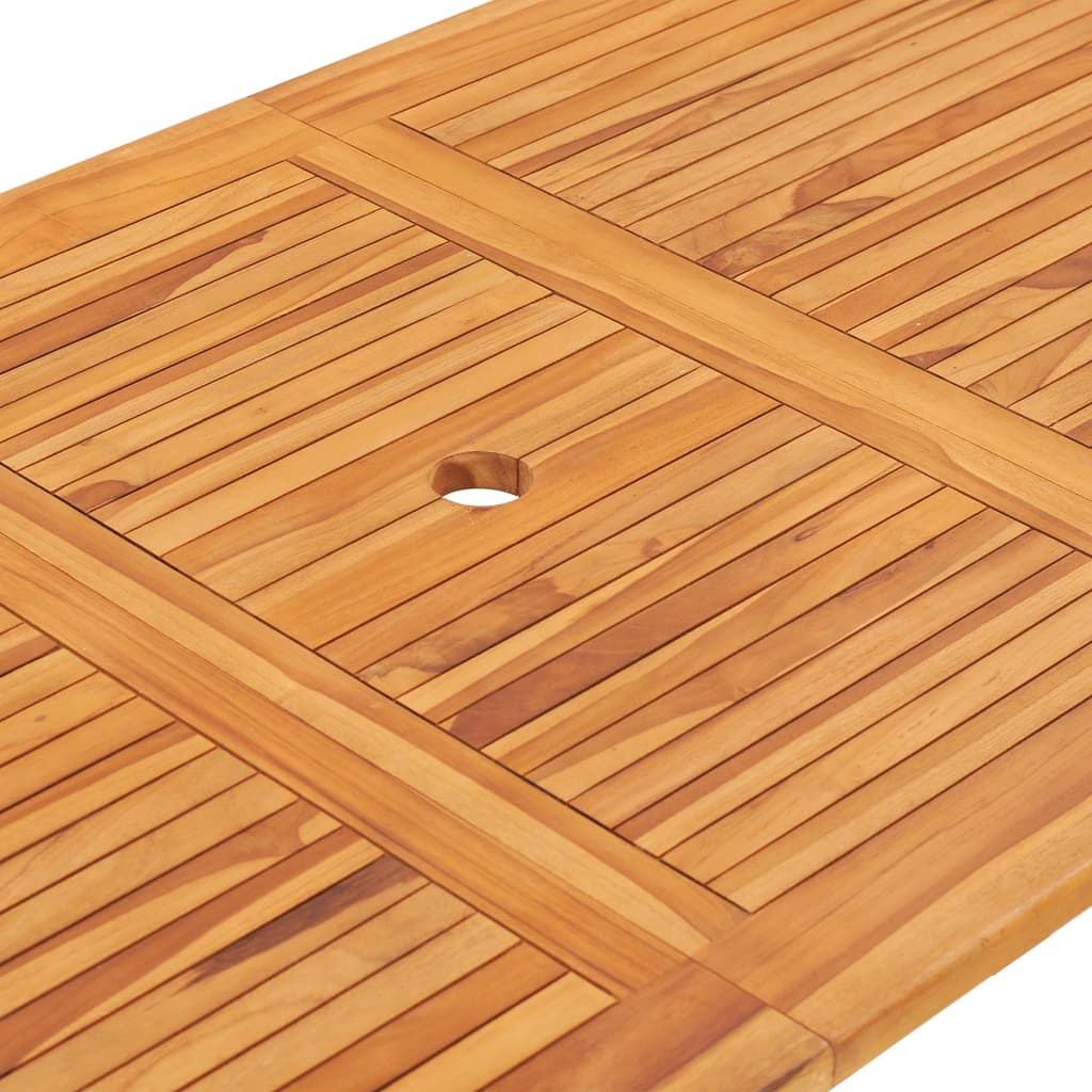 Mesa de exterior Asted plegable madera de teca natural 75x160x80 cm