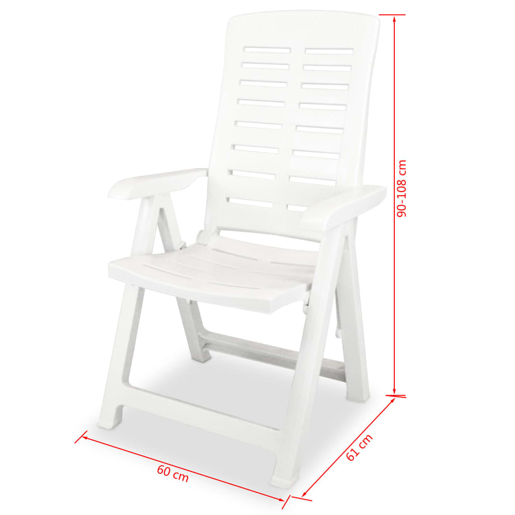 Pack de 4 sillas de exterior Blair respaldo reclinable blanco 108x60x61 cm
