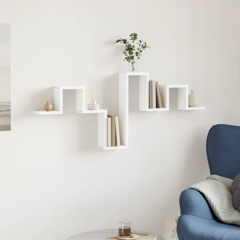Estantería Vitta de pared diseño irregular blanco 43x104,5x10 cm